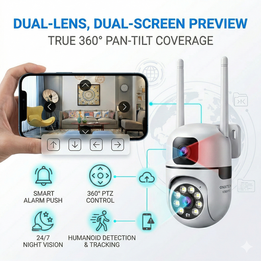CAMARA 2 LENTES INTERIOR APP. V380 PRO